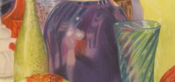 Bottles #2, Conte Crayon, 24" x 18"