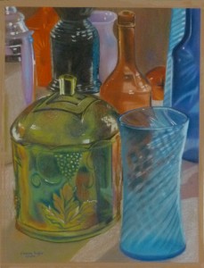 Bottles #3, Conte Crayon, 24" x 18"